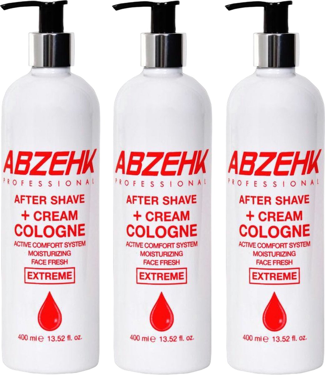 Abzehk After Shave + Cream Cologne Extreme 400ml - 3 stuks