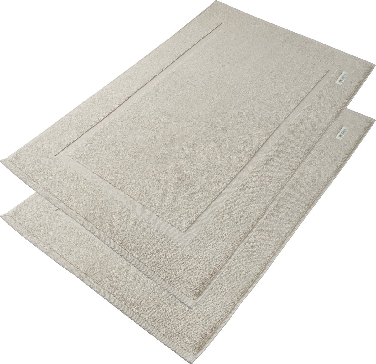 PandaHome - Badkamermat - Badmat 50 x 80cm - Set van 2 - Beige Badmat - Badmatten - WC Mat - badmat luxe - Badmatten - 1000 gr/m2