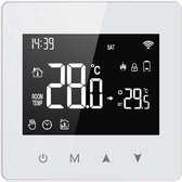 Thermostat intelligent en Opbouw avec boutons tactiles | Alimentation 3x AAA ou USB-C | convient pour une connexion à 2 fils | Système de chauffage central | Chaudière | Blanc | 3 ampères