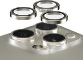 PanzerGlass Optical Hoop Rings Geschikt voor Apple iPhone 15 Pro / 15 Pro Max - Camera Lens Protector Glas - Schokbestendig - Krasbestendig - met Applicator - Metaal Grijs