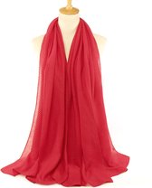 Ribbel / Crinkle Sjaal - Rood | Sjaal/Hijab/Hoofddoek | Polyester | 180 x 90 cm | Fashion Favorite