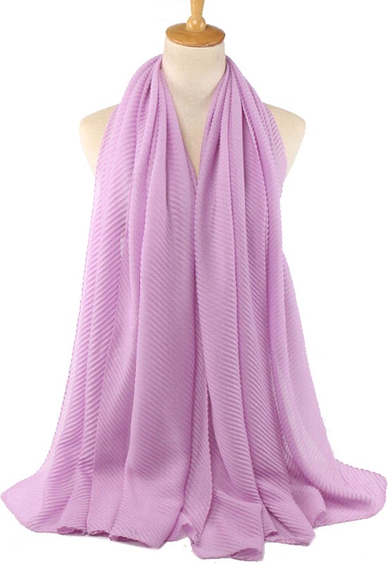 Ribbel / Crinkle Sjaal - Lila Paars | Sjaal/Hijab/Hoofddoek | Polyester | 180 x 90 cm | Fashion Favorite
