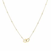 Ketting Double Hearts - Michelle Bijoux - Ketting - 40 + 5 cm - Stainless Steel - Goud