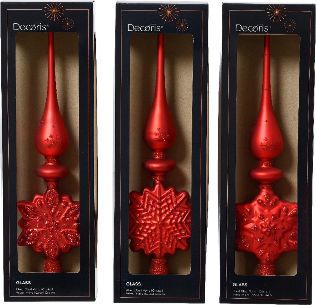 Bol.com Piek glas l10b4.5h35 cm rood a3 kerst Decoris aanbieding