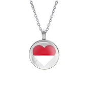 Ketting Glas - Hart Vlag Monaco