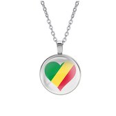 Ketting Glas - Hart Vlag Congo