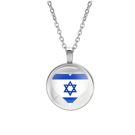 Ketting Glas - Hart Vlag Israel