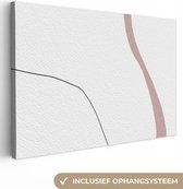 Canvas Schilderij Lijn - Pastel - Design - 30x20 cm - Wanddecoratie