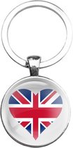 Sleutelhanger Glas - Hart Vlag UK