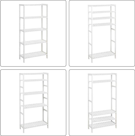 casa pura Set van 2 opbergrekken, 60 x 120 x 200 cm, rek met stalen