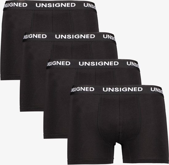 Unsigned heren boxershorts 4-pack zwart - Maat M