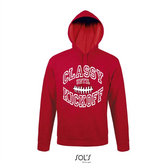 Hoodie 3-161 Classy until Kickoff - Rood, 3xL