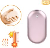 Playos® - Oplaadbare Handwarmer - met Powerbank - Roze - 3 Standen - tot 55 °C - 4000 mAh - Herbruikbaar - USB - Herbruikbare Handwarmer - Winter - Verwarming - Koude Handen