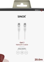 SINOX MEDIA PRO - S-FTP aansluitkabel CAT7 - 20 mtr. wit