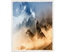 Wolven Fleece Deken 130*150cm Wolf Pack Howl