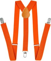 Fako Fashion® - Heren Bretels - Dames Bretels - Effen - 100cm - Fluo Oranje