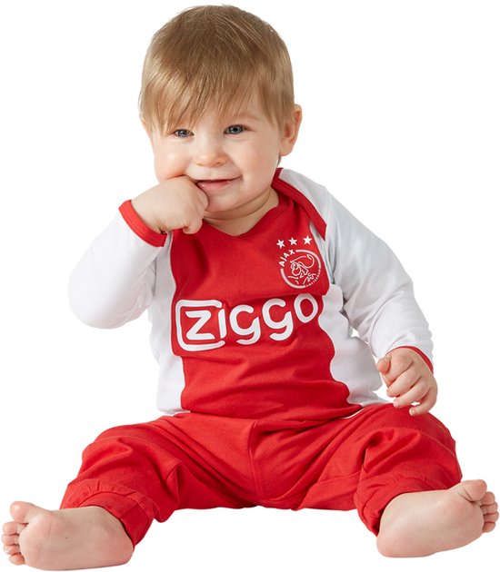 Ajax baby pyjama - wit/rood - maat 62/68