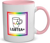 Akyol - pride cadeau mok koffiemok - theemok - roze - Lgbt pride - pride vlag - gay cadeau - gay pride accessoires - homo - lgbtq vlag - accessoires - koffie mok cadeau - mok met tekst - thee mok cadeau - 350 ML inhoud
