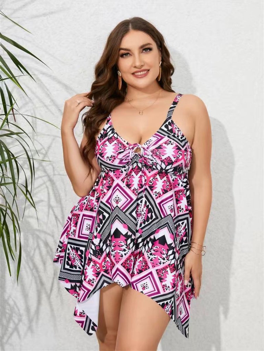 Grote maten casual tankini set 2 delig tankini tankini set met