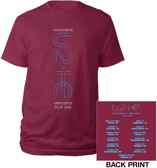 U2 - T-shirt Homme I+E London Event 2018 - L - Rouge
