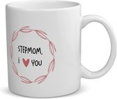 Akyol - stepmom i love you koffiemok - theemok - Mama - de liefste stiefmoeder - moeder cadeautjes - moederdag - verjaardagscadeau - verjaardag - cadeau - geschenk - kado - gift - moeder artikelen - 350 ML inhoud