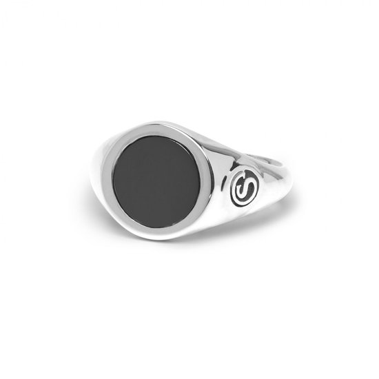 SILK Jewellery - Ring onyx noir - Dua - 640BON.19 - Taille 19, 0