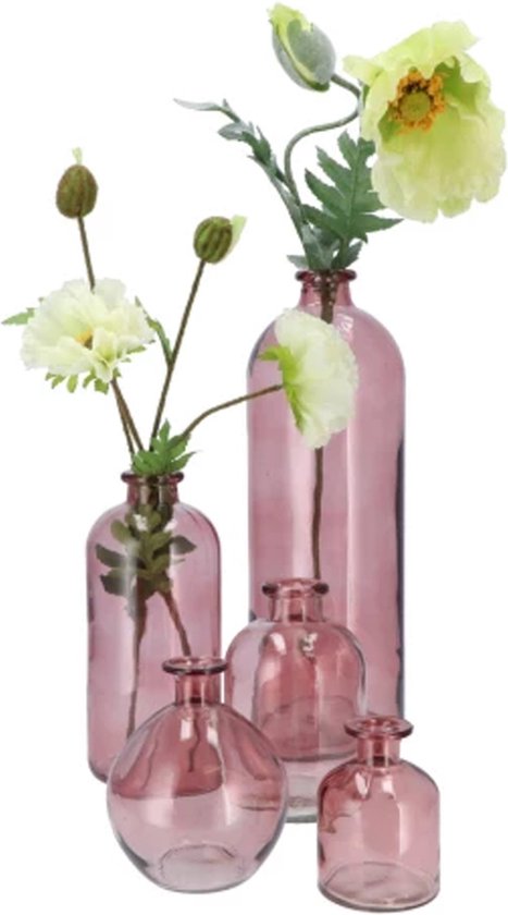 Leonardo Milano 041579 Bloemenvaas van grijs gekleurd glas, handgemaakte glazen vaas in modern design, hoogte: 50 cm, 1 stuk