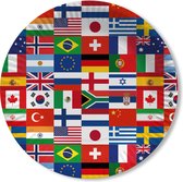 Landen thema feest wegwerpbordjes - 10x - internationale vlaggen - D23 cm