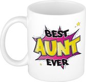 Bellatio Decorations Cadeau koffiemok voor tante - best aunt ever - roze - mok met tekst - verjaardag