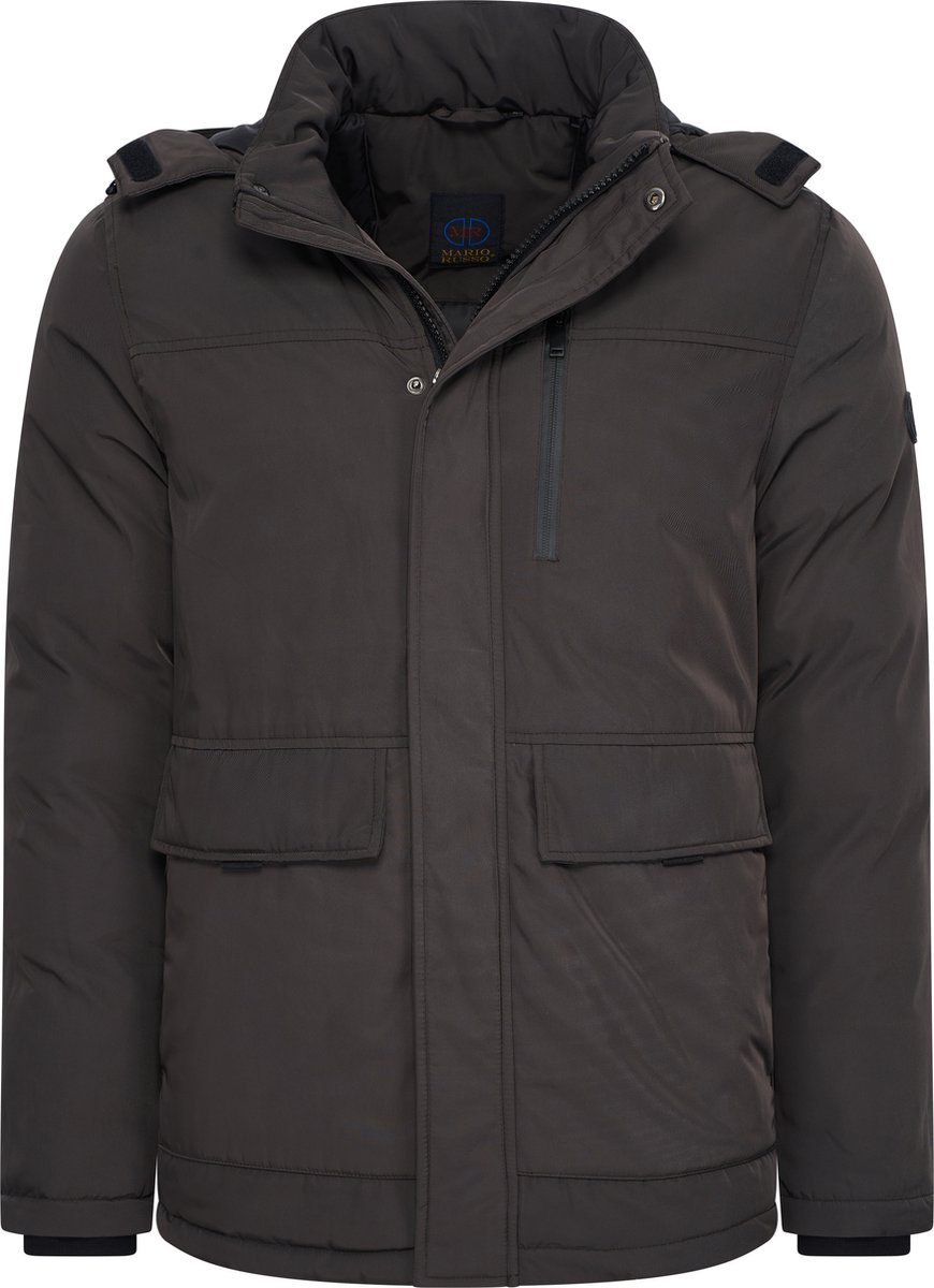 Mario Russo Parka Arctic Jacket - Jas Heren - Winterjas Heren - Waterafstotend - Winddicht - Antraciet - 3XL