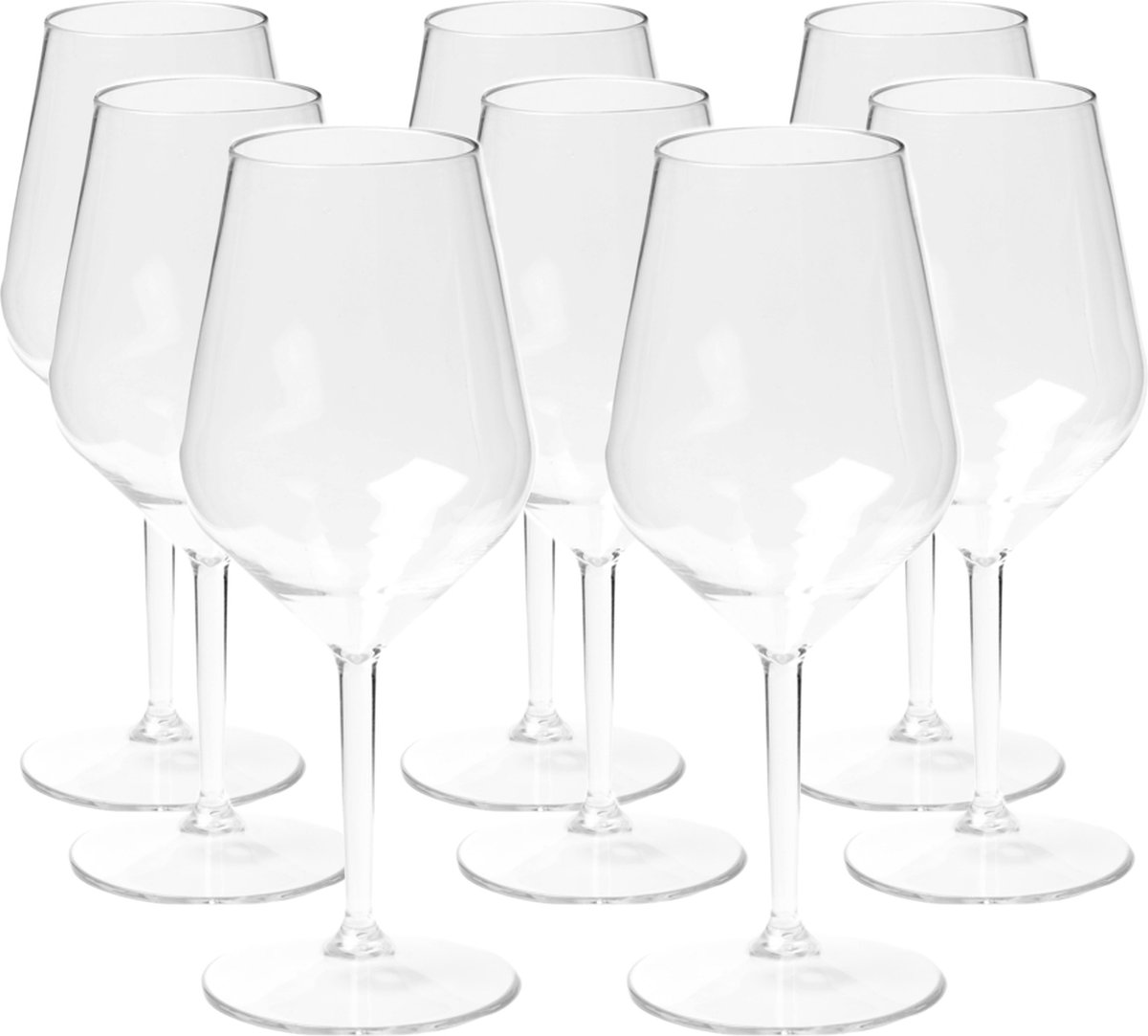 Depa Wijnglas - 12x - transparant - onbreekbaar kunststof - 470 ml - voor rode en witte wijn