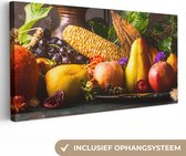 Tableau Peinture Légumes - Fruits - Rustique - Tableau - 40x20 cm - Décoration murale