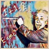Poster Albert Einstein | Natuurkunde en Wiskunde posters | 50 x 50 cm | pop art streetart | WALWALLS®