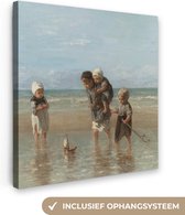 Canvas - Schilderij Oude meesters - Kunst - Kinderen der zee - Jozef Israëls - 50x50 cm - Kamer decoratie - Woonkamer