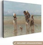 Canvas - Schilderij Oude meesters - Kunst - Kinderen der zee - Jozef Israëls - 120x80 cm - Kamer decoratie - Woonkamer