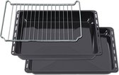 ICQN Oven Bakplaat Set - 3 Stuks - 2x Bakplaat en Rooster voor oven - 422x375x31 en 422x375x45 mm - Geëmailleerd