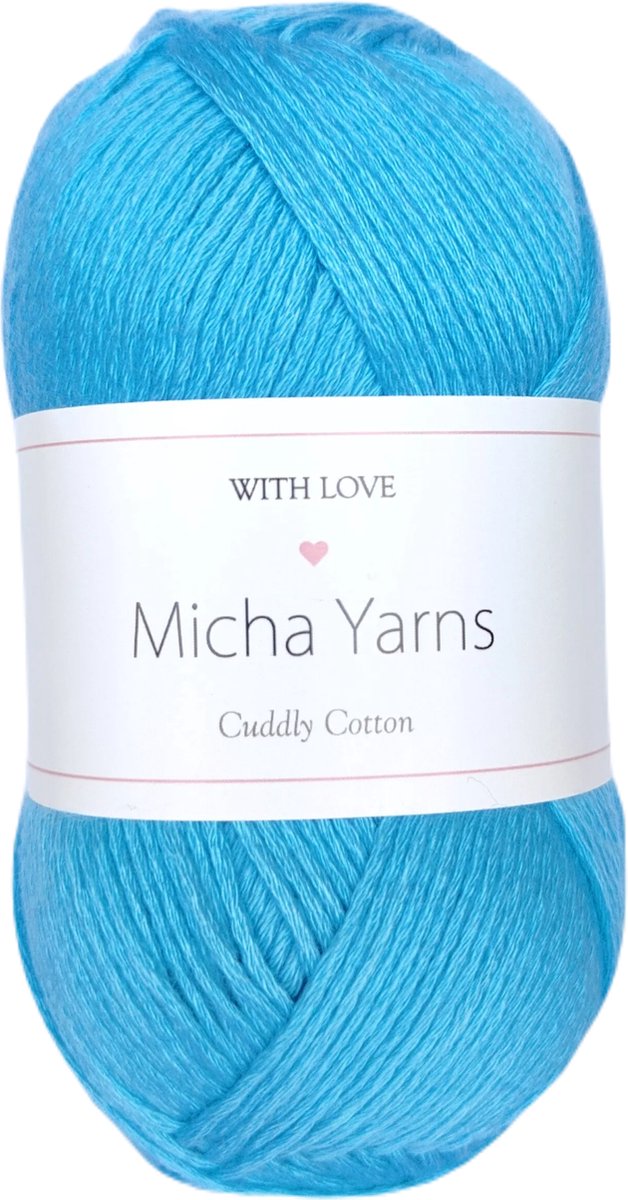 Micha Yarns - 80% katoen 20% acryl breiwol - 5 bollen - 5 x 100gram - 200 meter per bol - Lucht Blauw (011)
