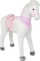 Pink Papaya Pluchen XXL 100 cm Paard - Luna - Bijna Levensgroot Speelgoed Paard om op te Rijden - Staand Paard XXL - Speelgoed Paard tot 100 kg Belastbaar - Paard voor Kinderen met Kleine Borstel