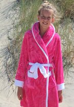 Badjas capuchon roze - fleece badjas kind - ochtendjas - warm & zacht - Badrock - maat (14-16 jaar) 164-176