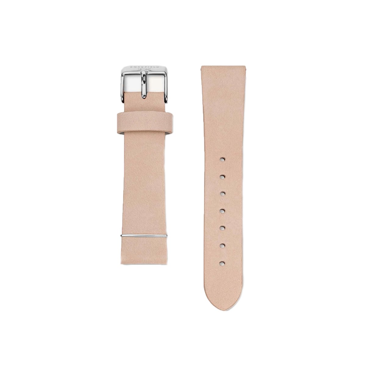 CO88 Collection 8CS-10011 Leren Horlogeband - 18mm Aanzet - Gesp - 20cm Totaal lengte - Leder - Licht Roze - Staal