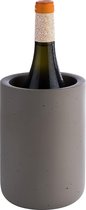 Betonnen Flessenkoeler, Hoogwaardige Champagnekoeler Gemaakt van Beton, 12 x 19 cm, Meubelvriendelijke Onderkant, Wijnkoeler Geschikt voor 0.7-1.5-Liter Flessen.