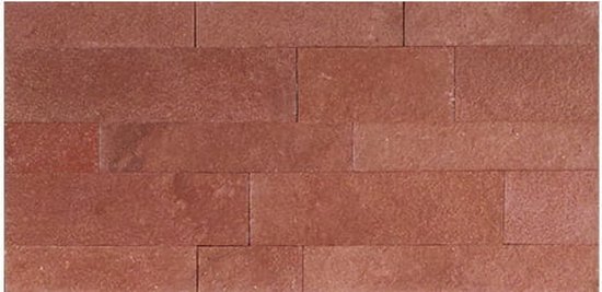 Zelfklevende Steenstrip - Natuursteen - Stone Rood - Reliëf - 30x60cm