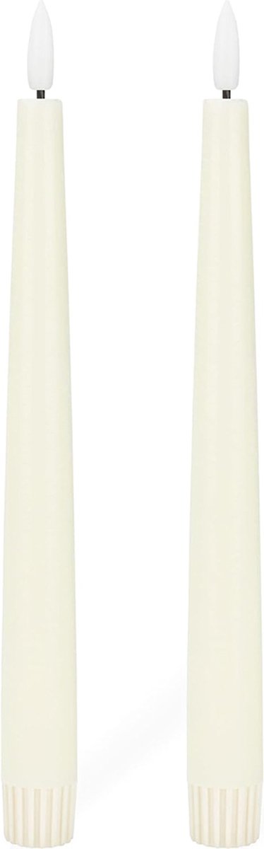 2x Diner Led kaars - 25 cm- Echte Wax - Vlamloze veilige kaars - batterij - Brandveilig - Flameless candle - Kindveilig - Realistisch vaste vlam - Decoratie - Kerst - Tijdstimer - Realistisch