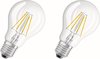 OSRAM LED lamp - Classic A 40 - E27 - filament - helder - 4W - 470 Lumen - warm wit - niet dimbaar - 2 stuks
