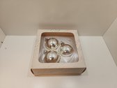 Luxe kerstballen - zilver - glans - 3 stuks - glas - 7 cm