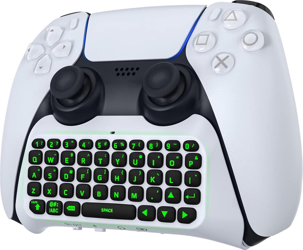 Equivera PS5 Toetsenbord - Groen LED - Wit - Gaming Keyboard - PS5 Keyboard - PS5 Accessoires