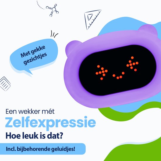 Kadoing® Beer Kinderwekker - met Gezichtsuitdrukkingen en Tikfunctie - Wake Up Light Voor Kinderen - Slaaptrainer - Slaapwekker - Nachtlamp - Speelgoed Wekker Digitaal van Kadoing — afbeelding 3