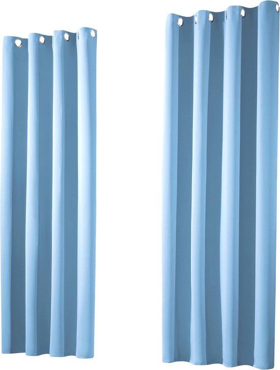 Set van 2 thermische verduisteringsgordijnen met inslagringen, gordijnen, verduisterend, isolerend, ondoorzichtig 160 x 135 cm (h x b), zilvergrijs, type 139, 2 stuks