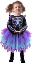 LUCIDA - Skeletkostuum glanzende paarse tutu voor meisjes - XXS 80/92 (1-2 jaar)