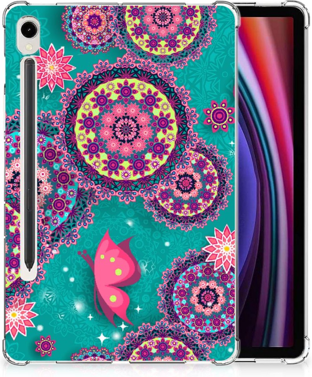 Samsung Galaxy Tab S9 Tablethoes Cirkels en Vlinders